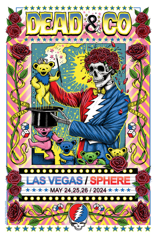 DEAD & CO / LAS VEGAS, SPHERE WEEKEND SCREENPRINTED POSTER / LTD 100