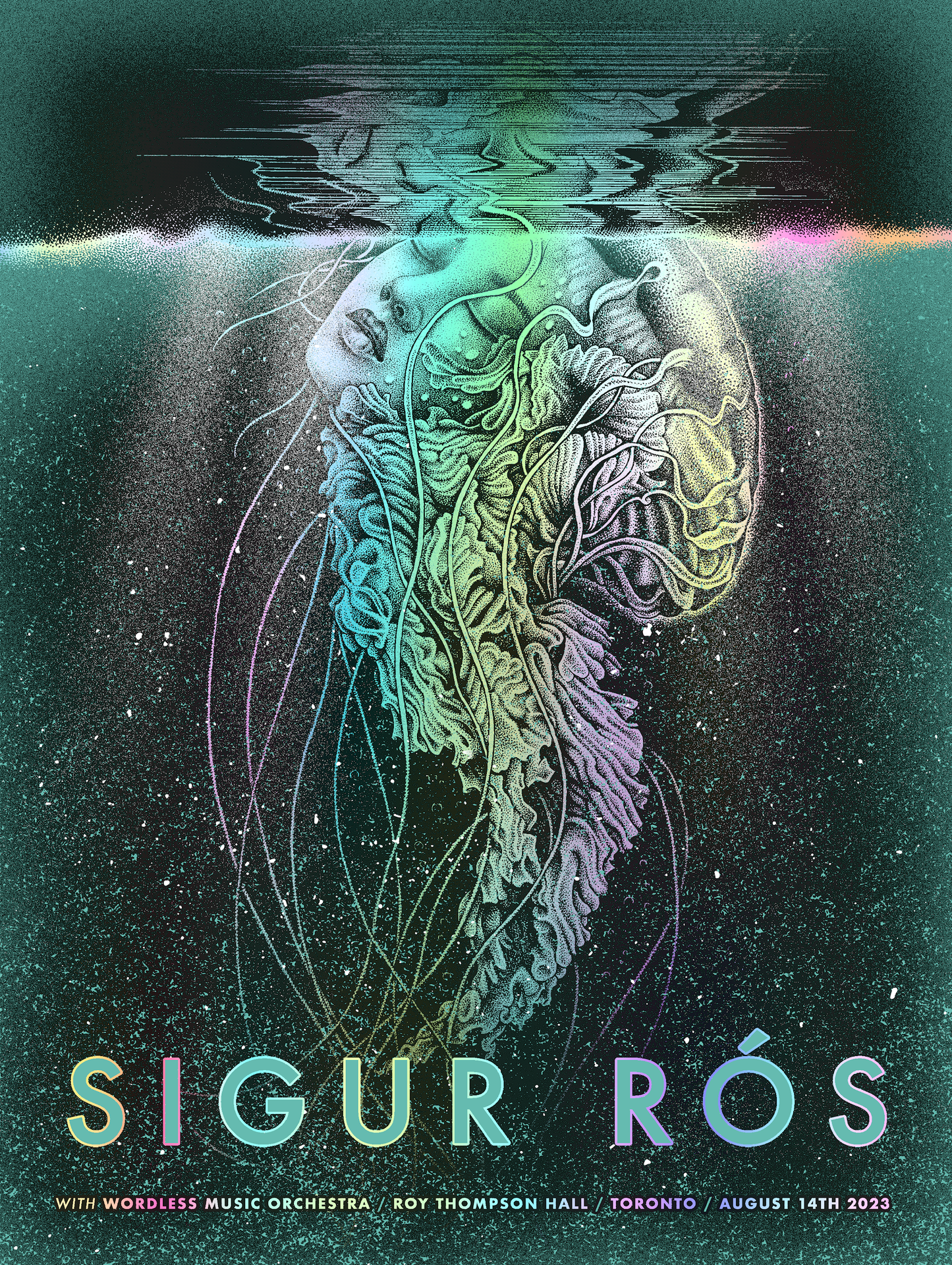 Sigur Ros foil screenprint