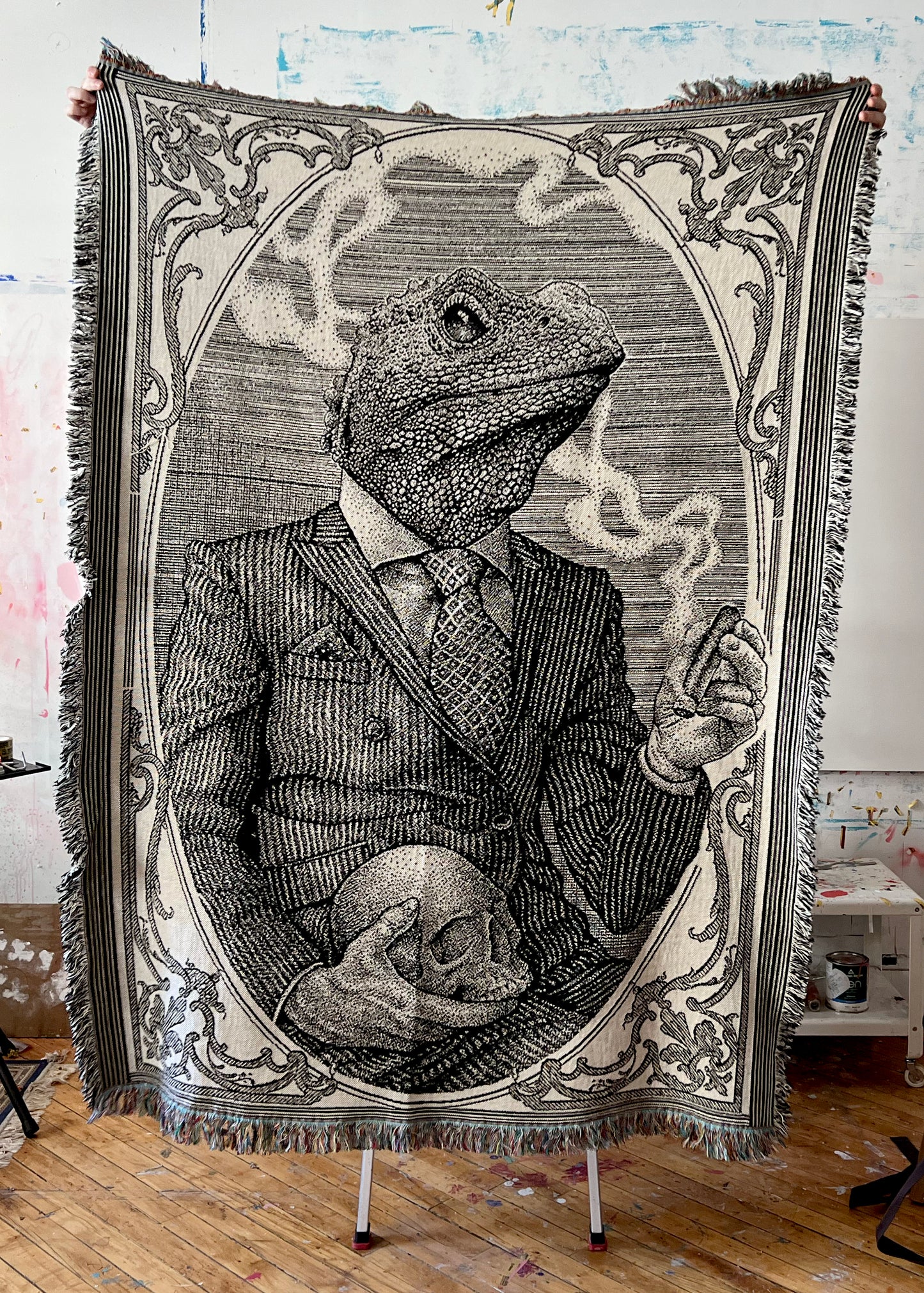 'LIZARD ILLUMINARTI' Woven Blanket