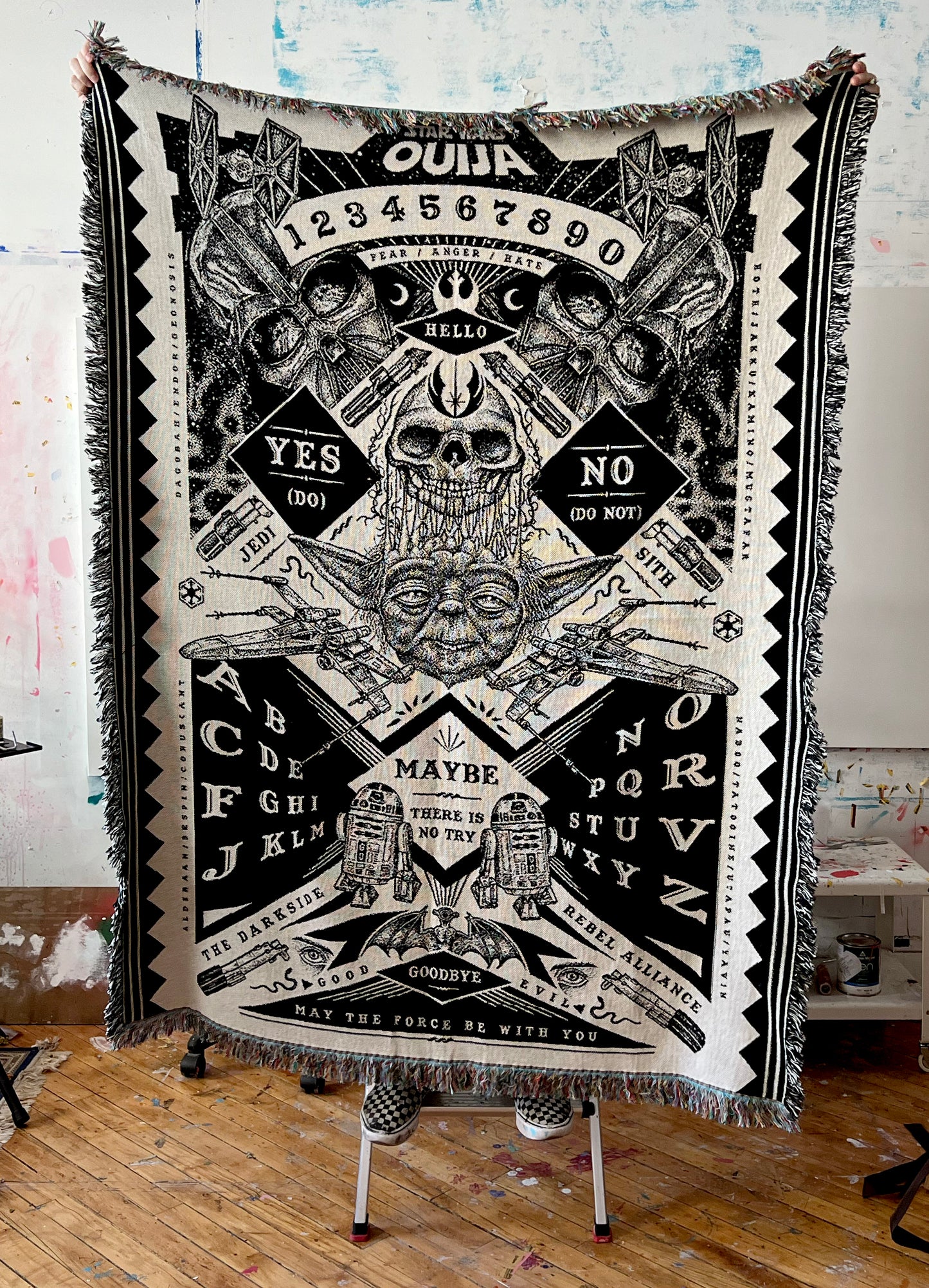 'YODA OUIJA BOARD' / Woven Tapestry.