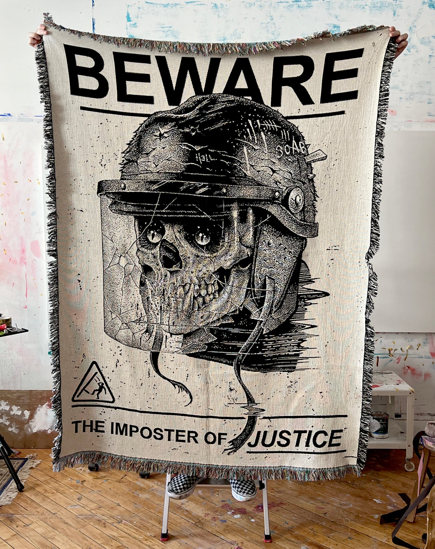 'BEWARE' / Woven Tapestry.