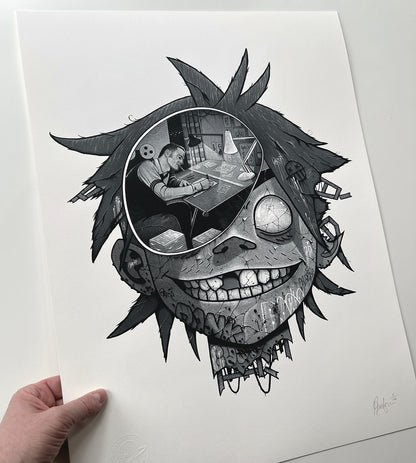 '2D' (Hewll Edition) Archival Giclee Art Print.