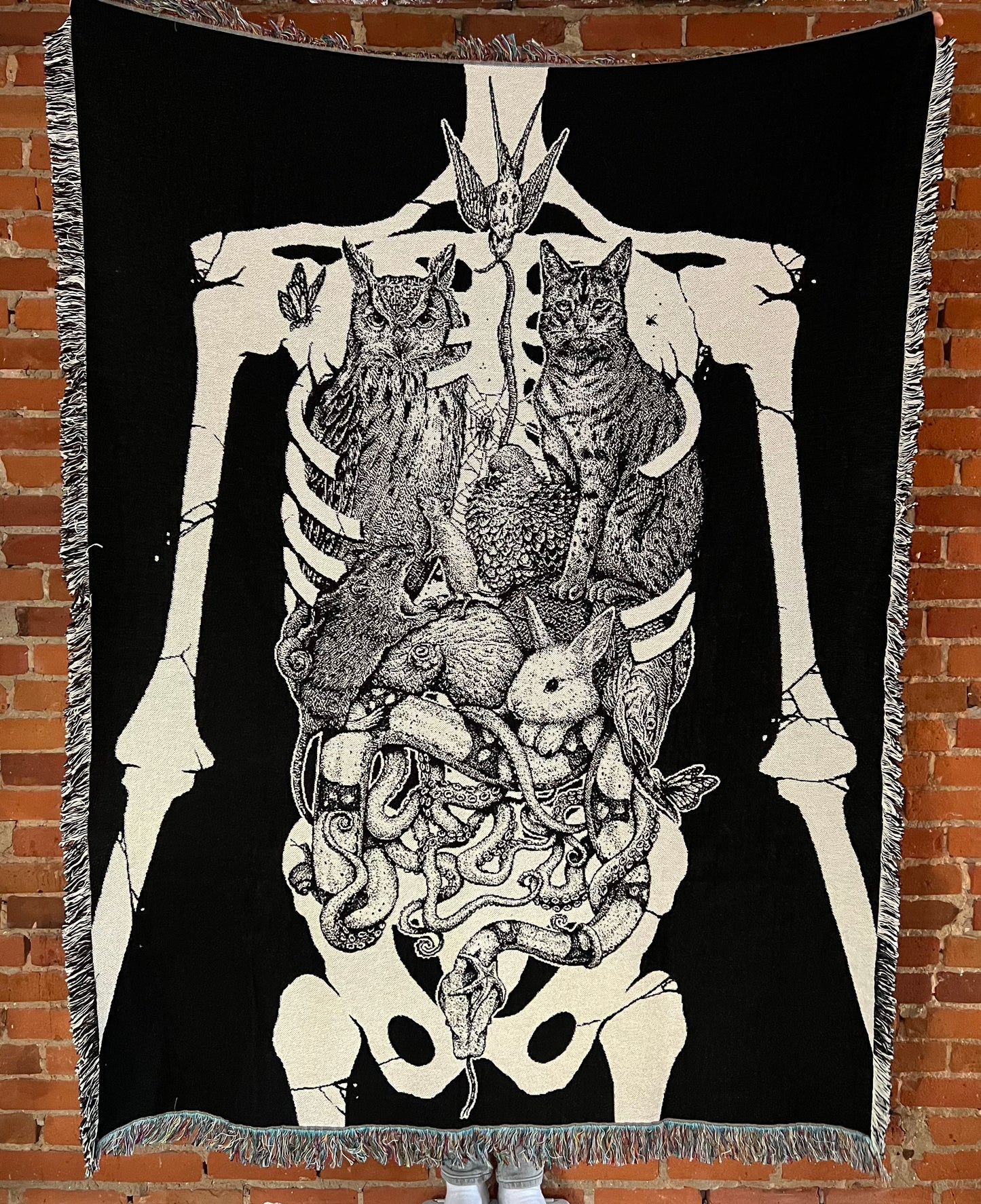 'WORKING TOGETHER (Animal Intestines)' / Woven Tapestry.