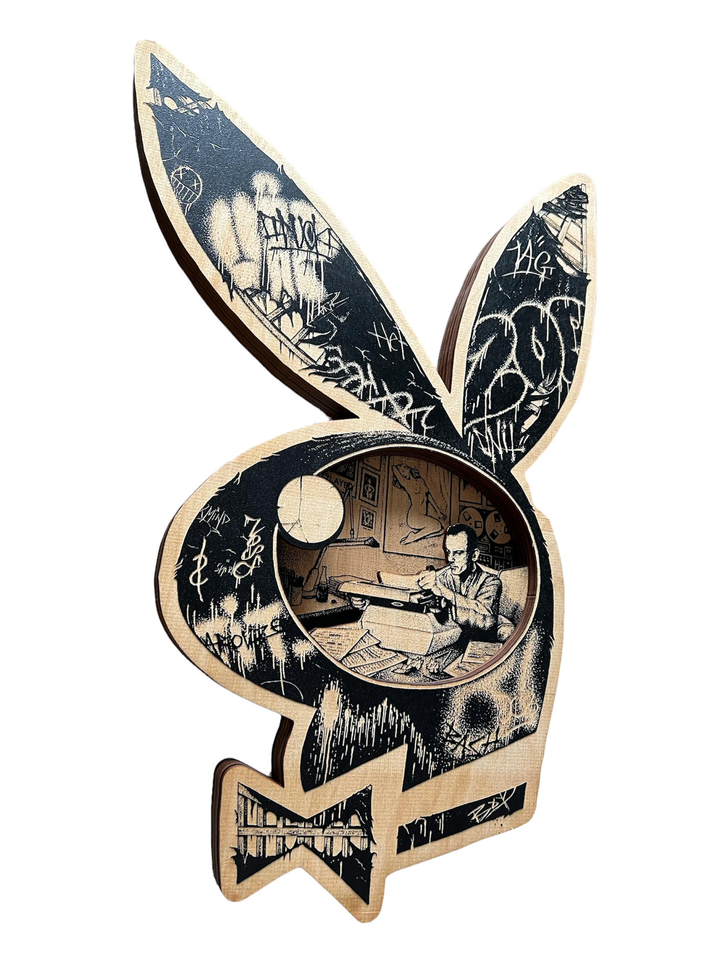'PLAYBOY' Layered 3D Woodcut
