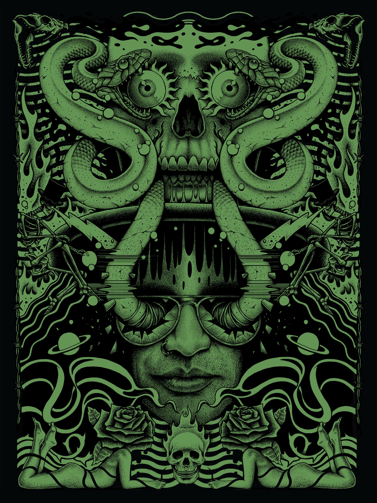 'SLASH' Glow In The Dark Screenprint *official*