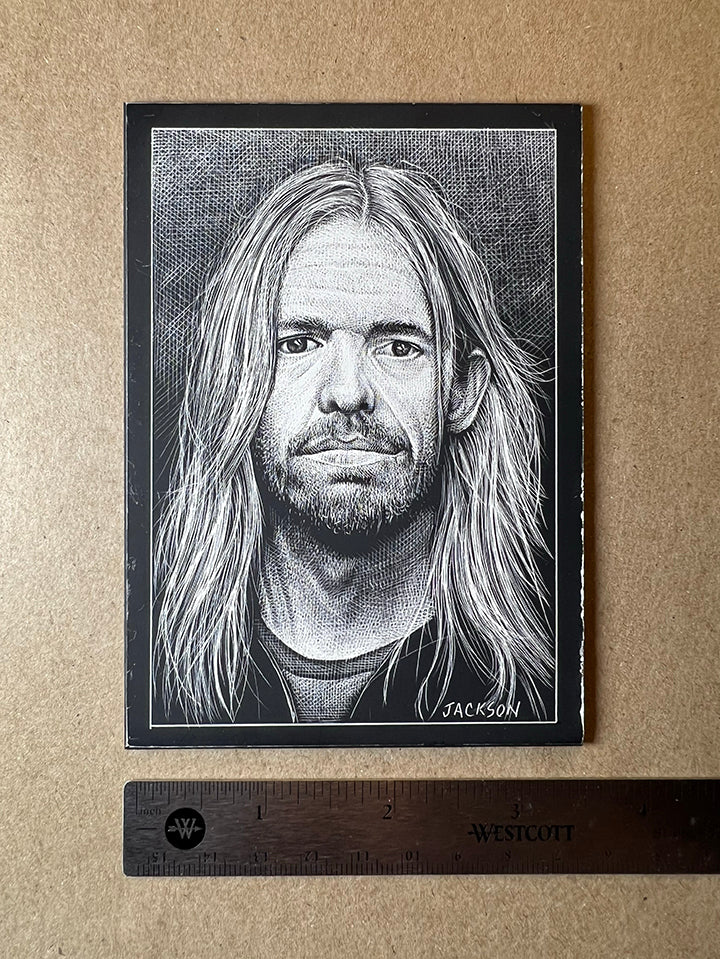 'Hawkins' Scratchboard original drawing 3.5 x 5"