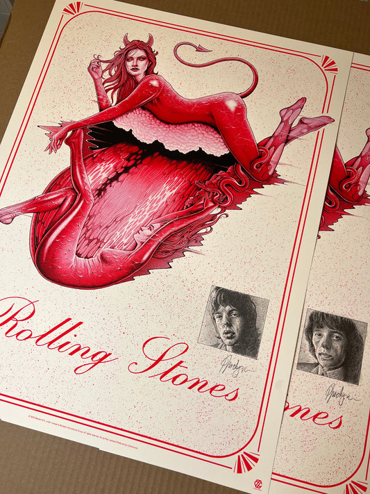 ROLLING STONES - Hand Embellished Screen Prints (only 5 available)