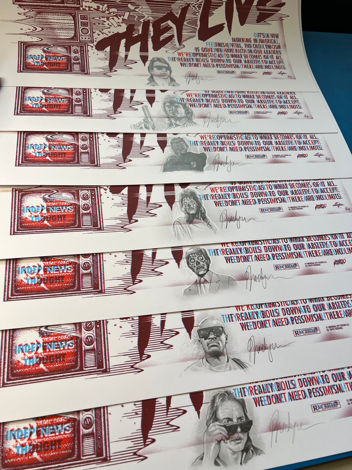 THEY LIVE screenprint (with glasses) + handembellished.