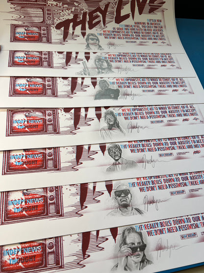 THEY LIVE screenprint (with glasses) + handembellished.