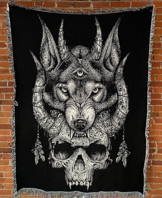 'THIRD EYE WOLF' / Woven Tapestry.
