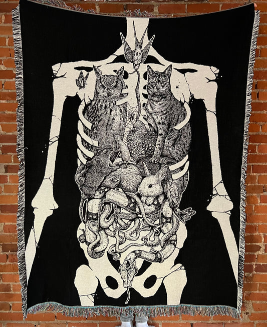 'WORKING TOGETHER (Animal Intestines)' / Woven Tapestry.